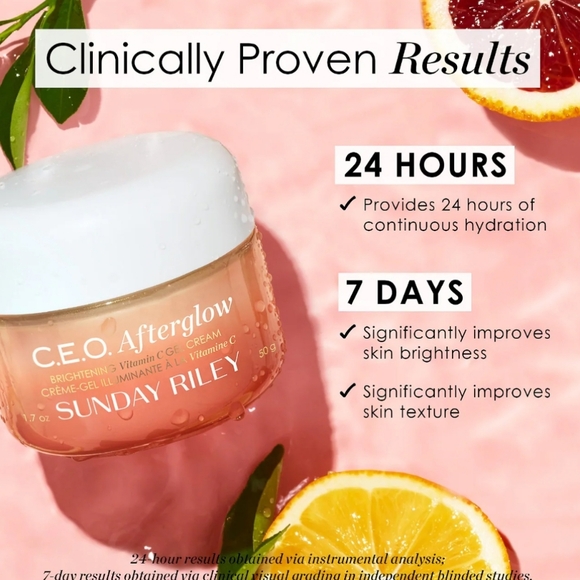 2/$40 Sunday Riley C.E.O. Afterglow Brightening Vitamin C Moisturizer - Picture 5 of 10